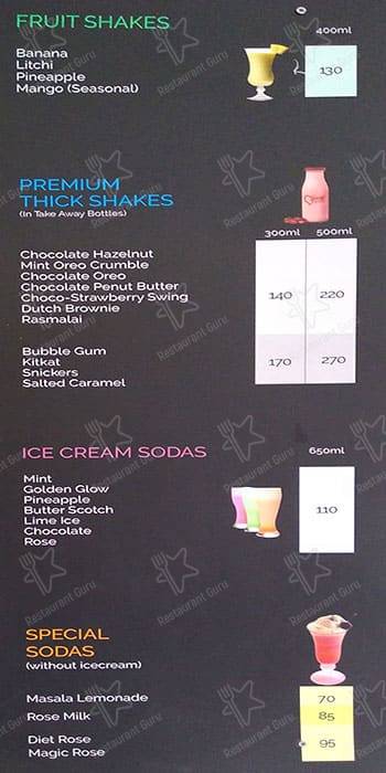 Gianis - Ice cream, shakes & sundaes menu