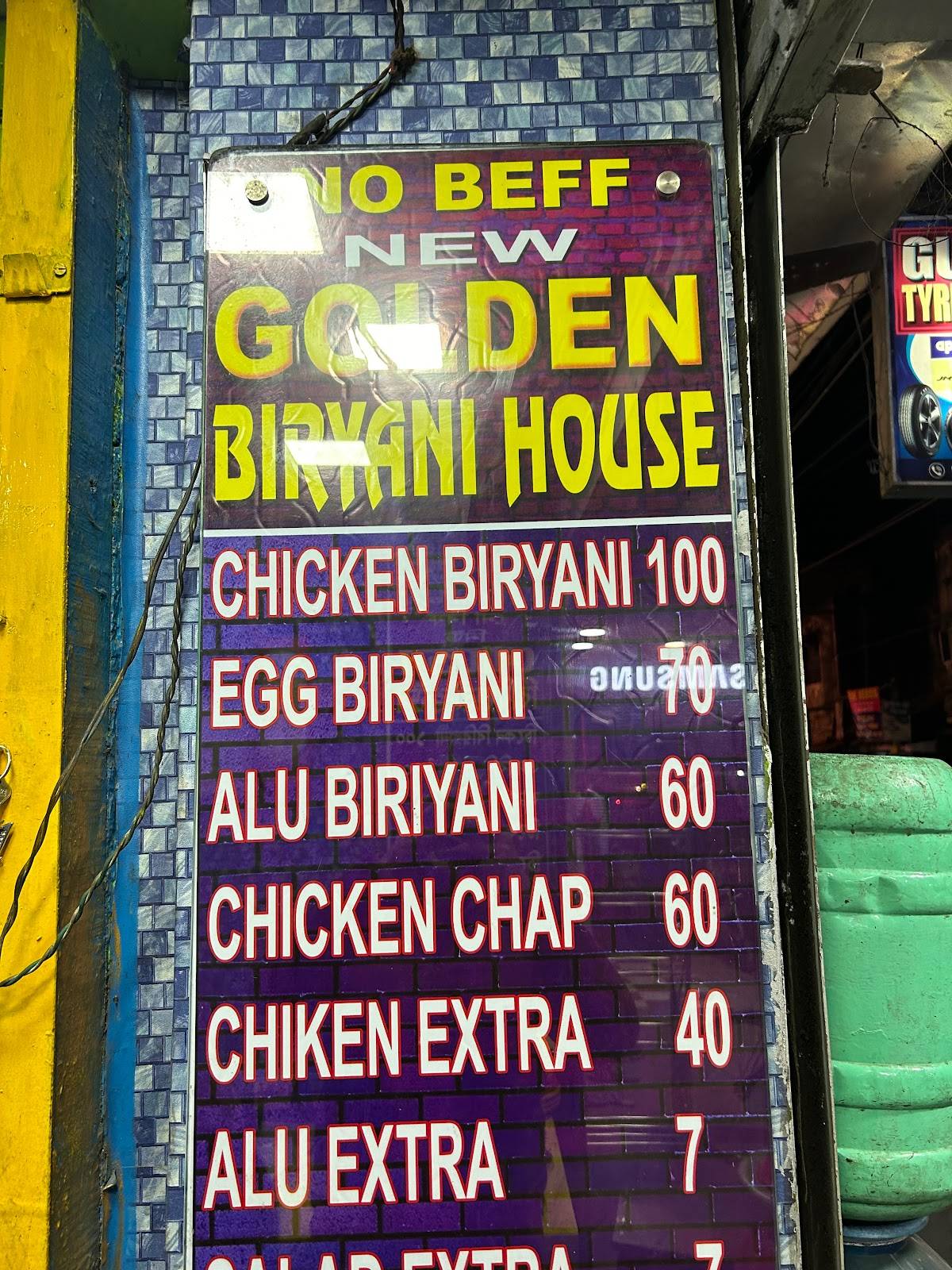 New Golden Biriyani House menu