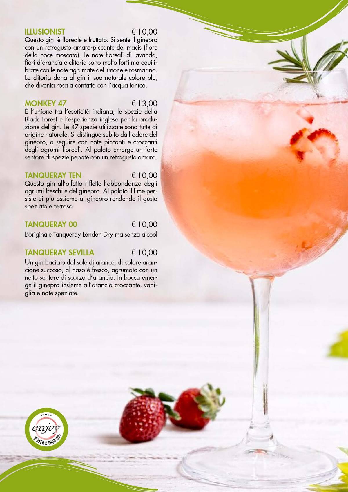 Menu di Enjoy – Bar, Pizzeria, Hamburgeria in Vallecamonica 