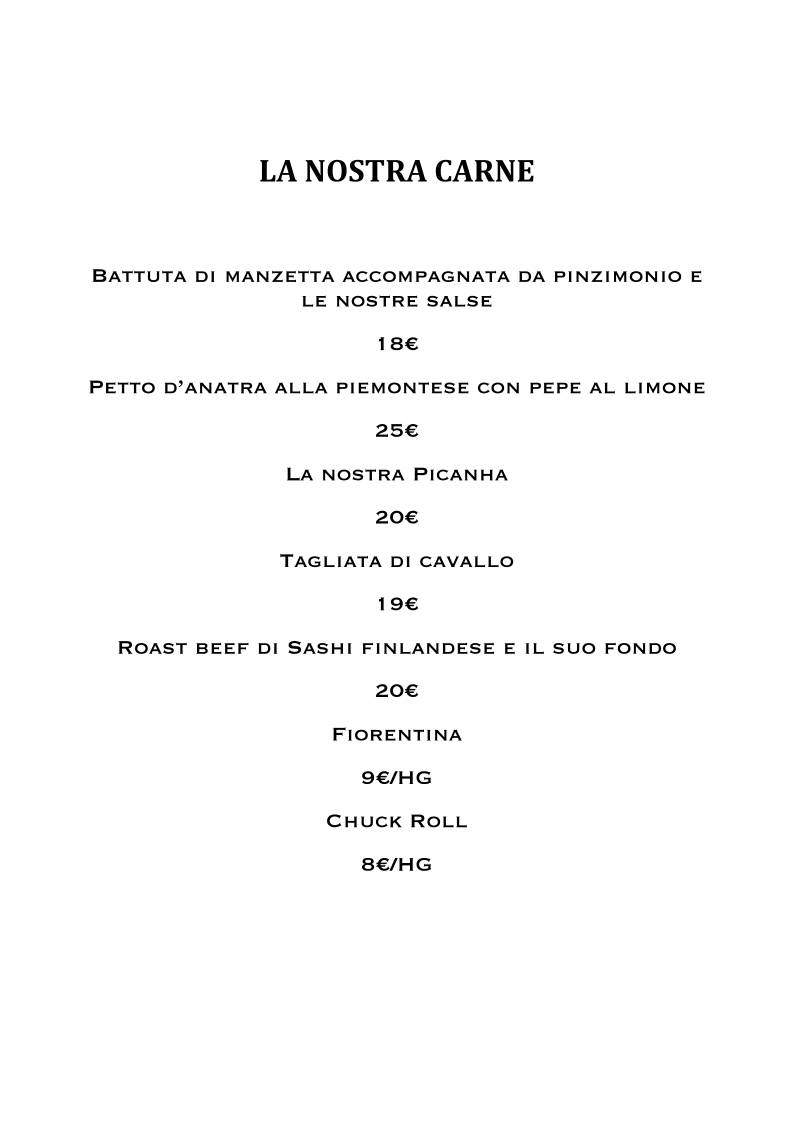 Menu di Osteria al Castello 
