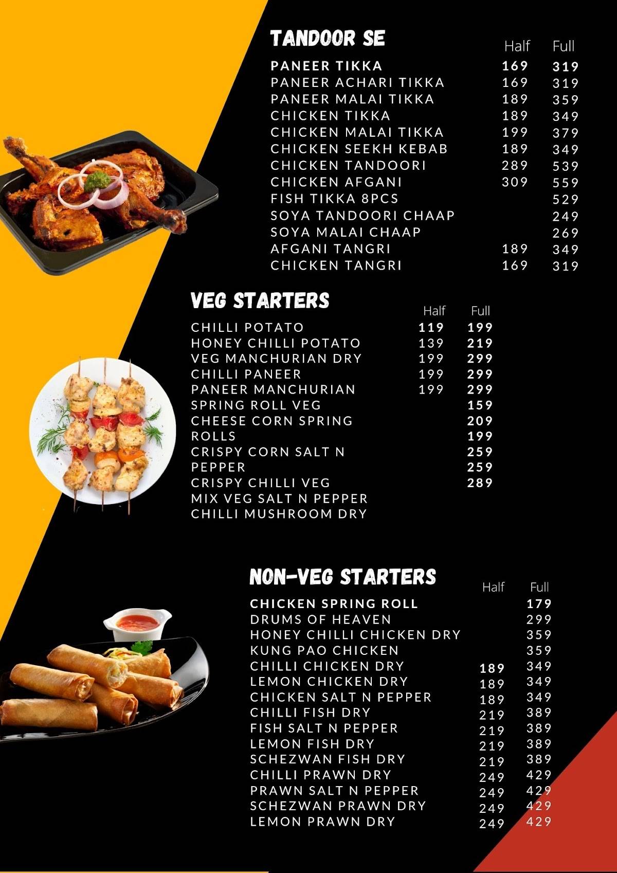The Feast Box menu