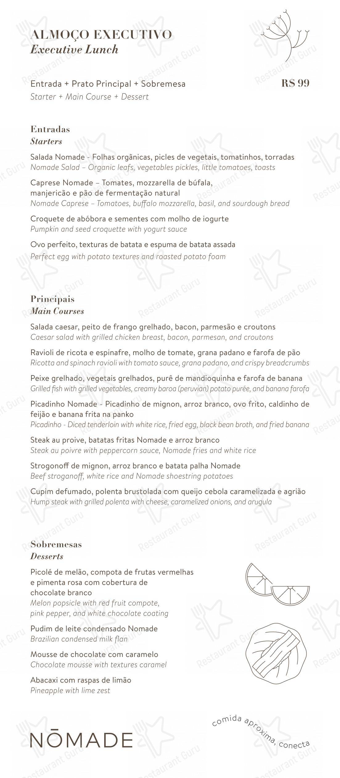 Menu bar para Nomade Restaurante (Nomaa Hotel) em Curitiba