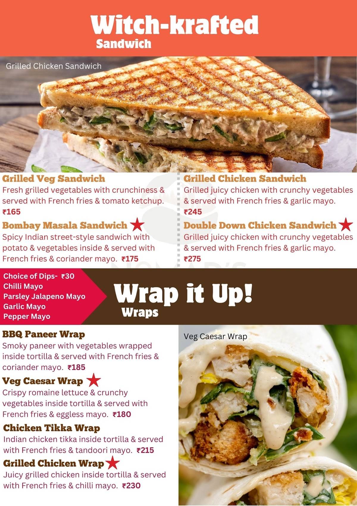 Nomad's Cafe menu