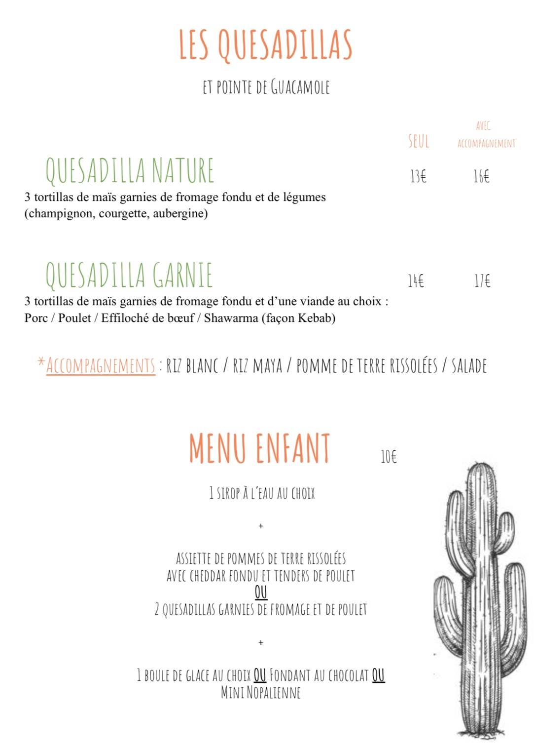 Menu de Nopal