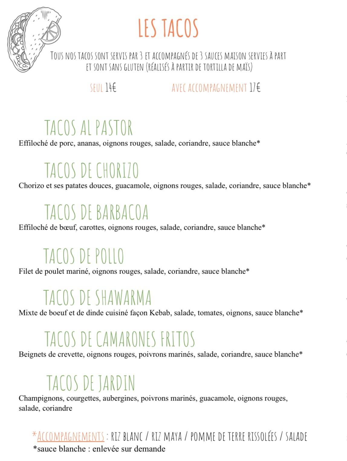 Menu de Nopal