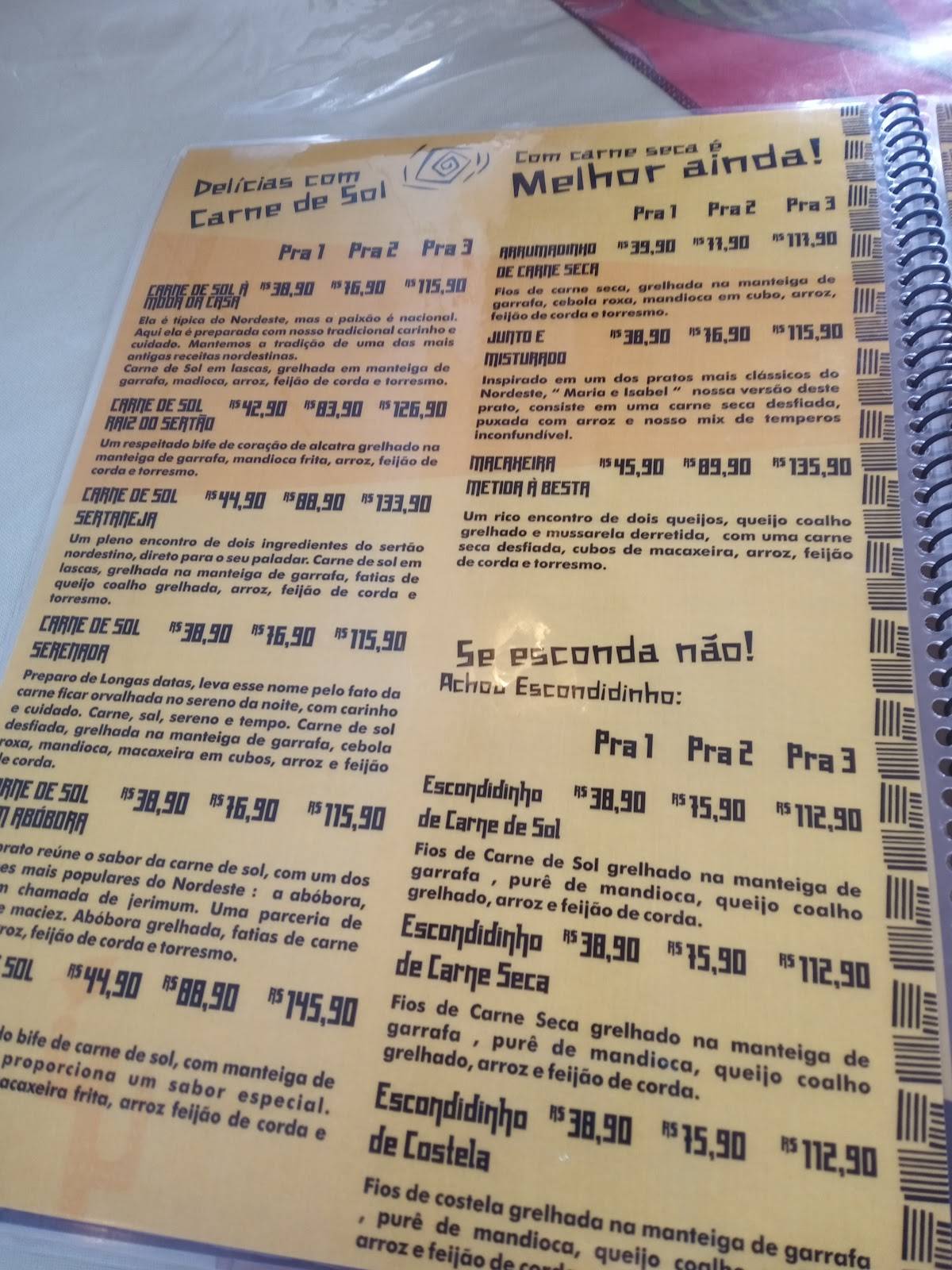 Nordeste A Mesa cardápio