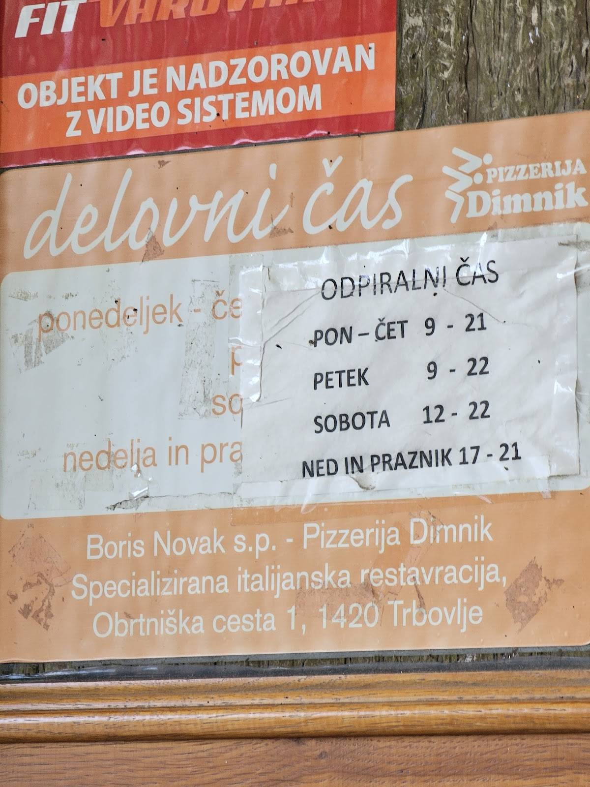 Menu di Novak Boris s.p. "Pizzerija Dimnik" 