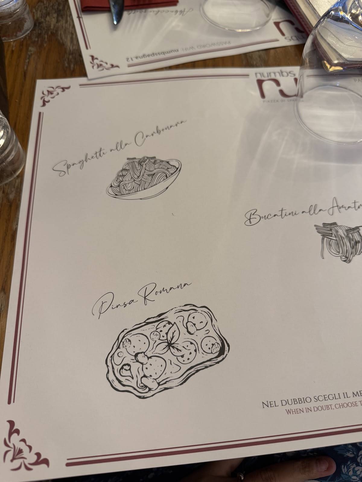 Menu di Numbs Bar & Restaurant 