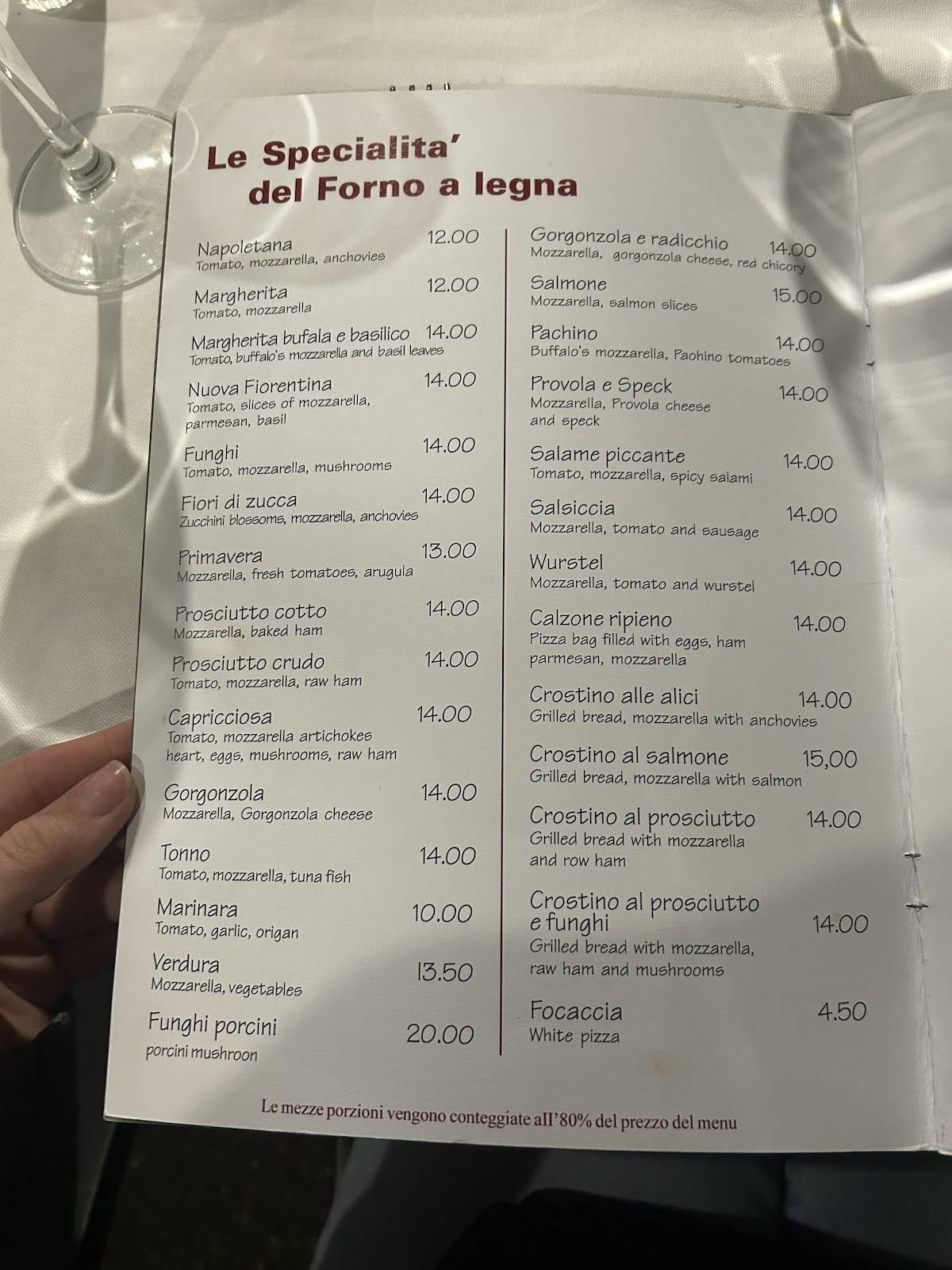 Menu di Nuova Fiorentina 