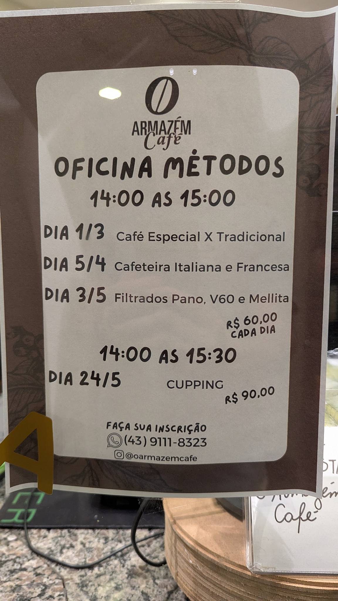 O Armazém Café cardápio
