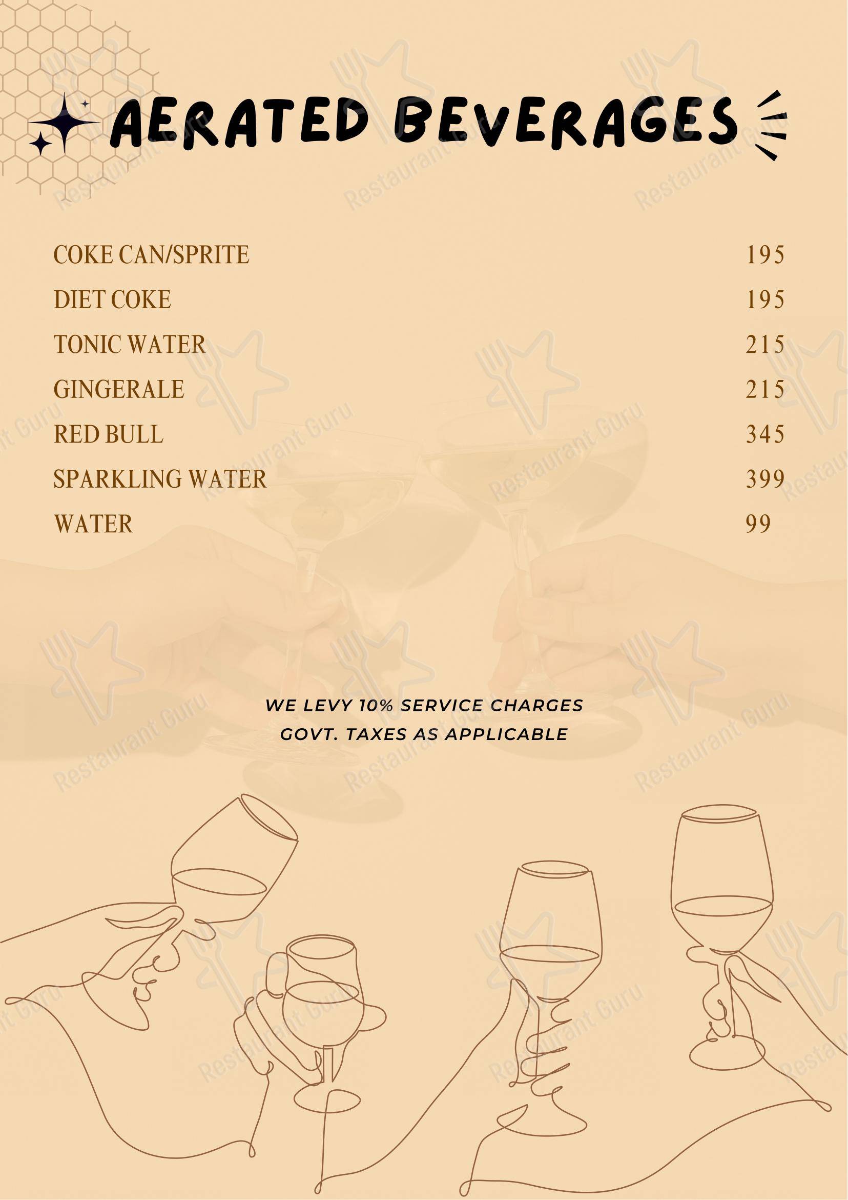 Menu bar for the Oh Honey By Skyhouse restaurant