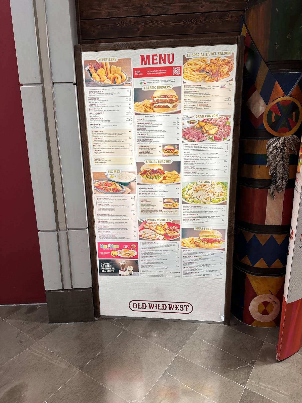 Menu di Old Wild West - Cremona Po 