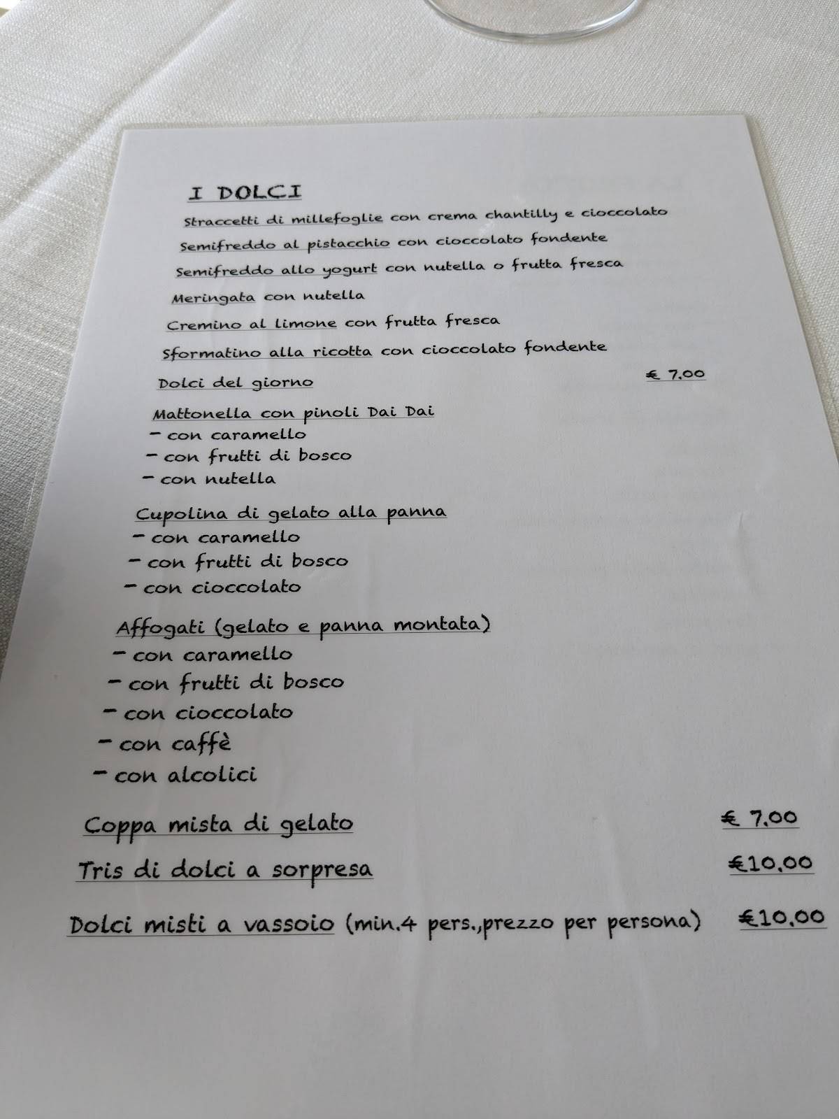 Menu di Olinto 