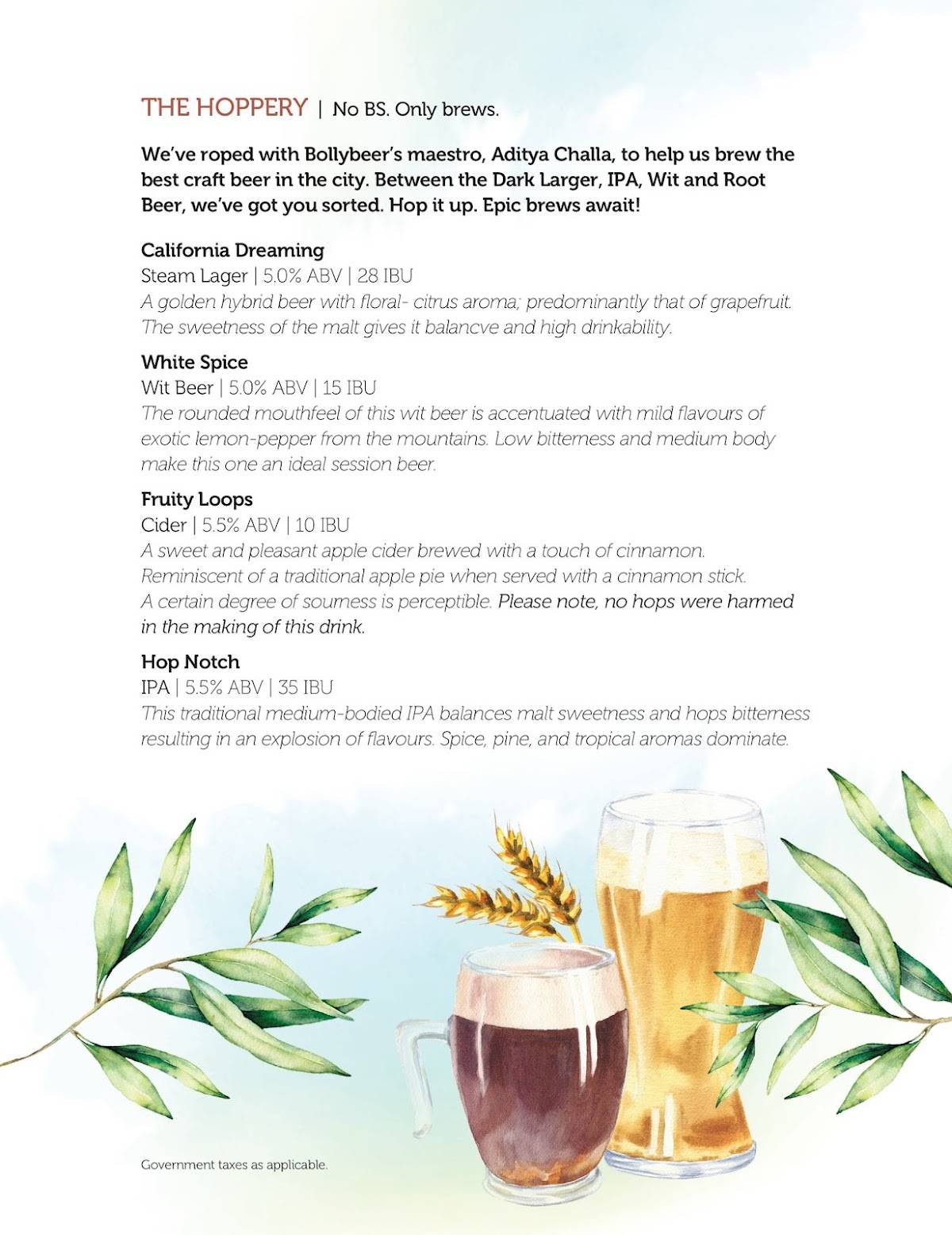 Olive Bistro & Bar menu