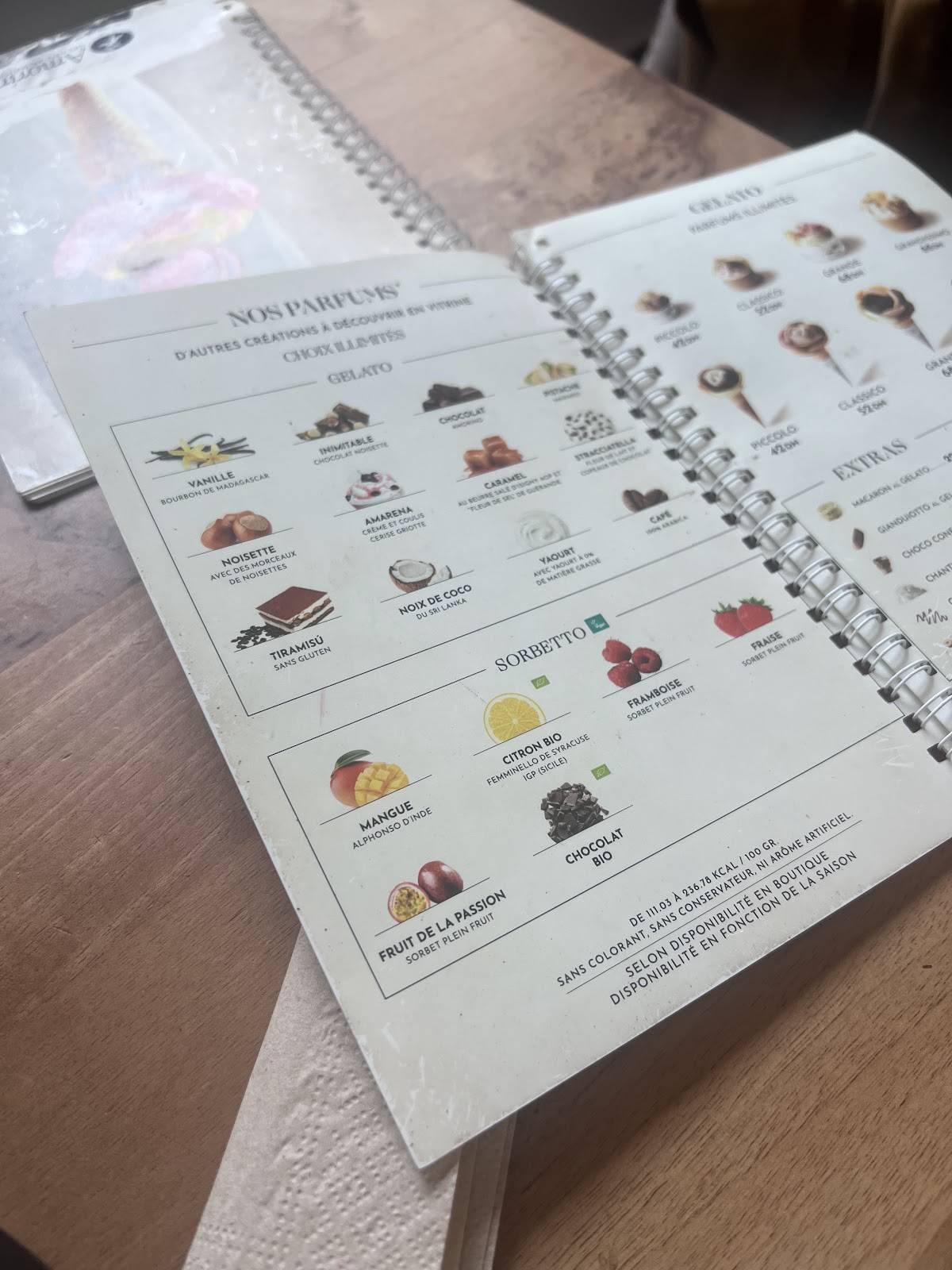 Menu de Oliveri : Maître Glacier