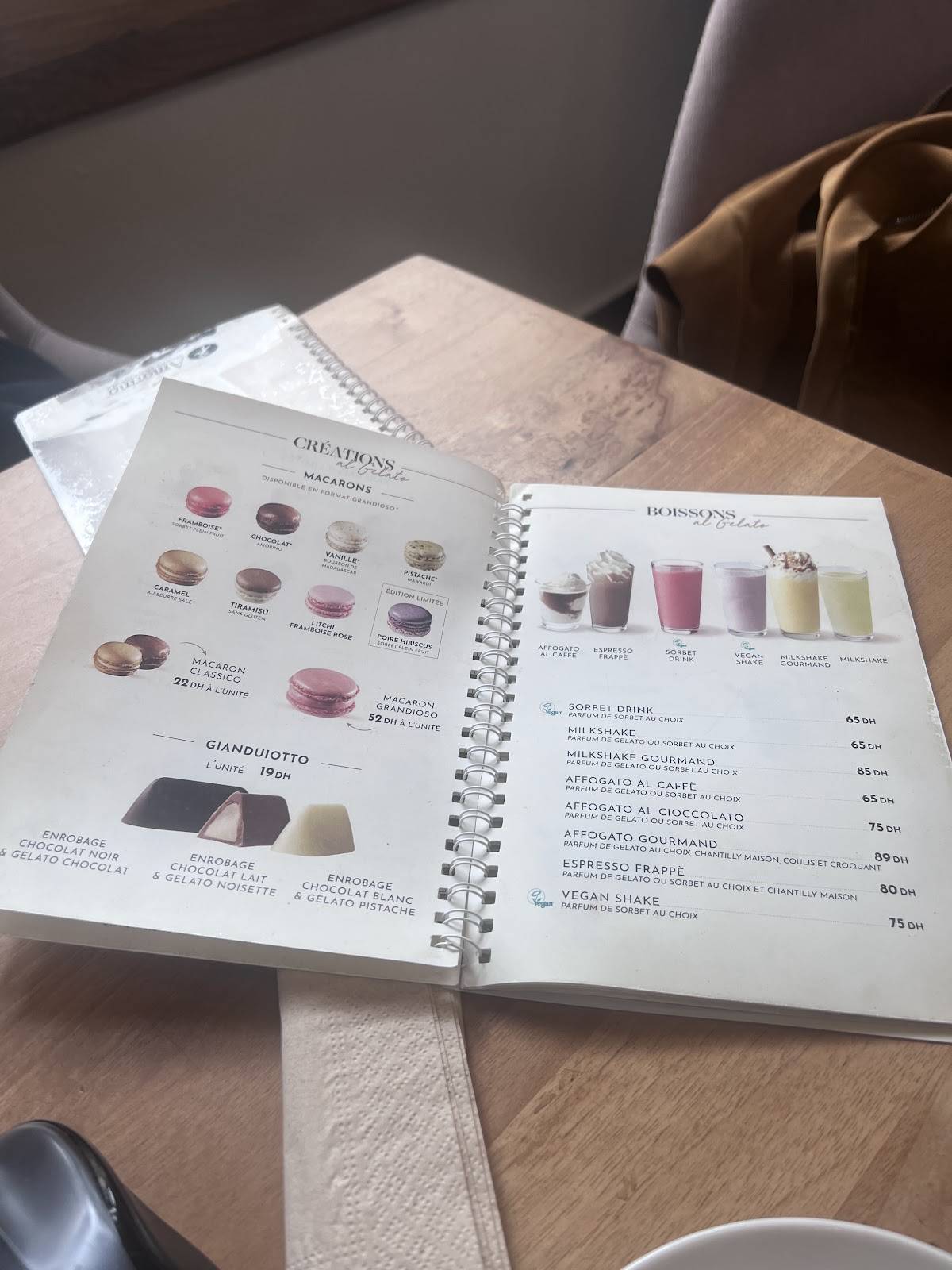 Menu de Oliveri : Maître Glacier