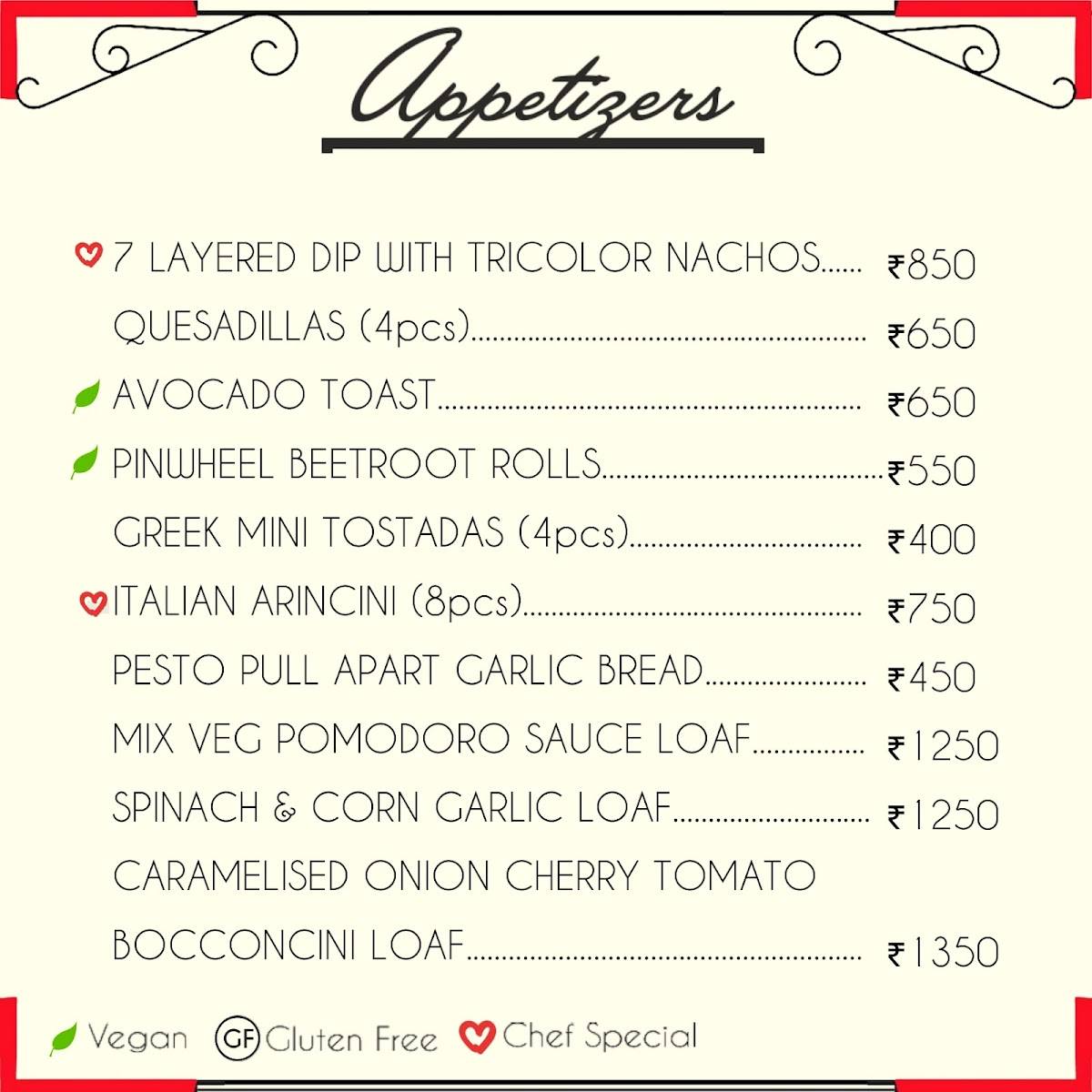 OUT Bari - Once Upon a Table menu