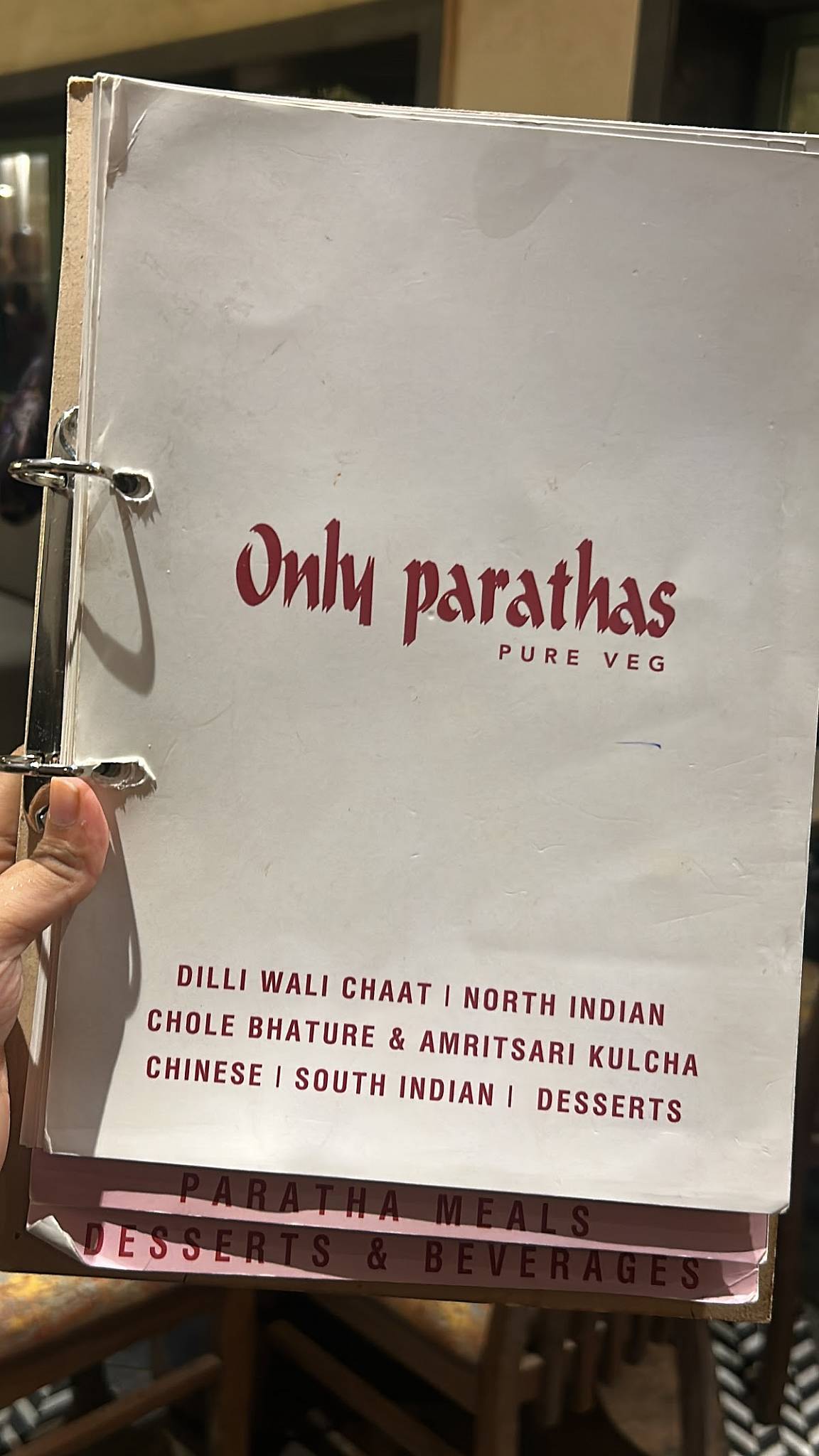Only Parathas menu
