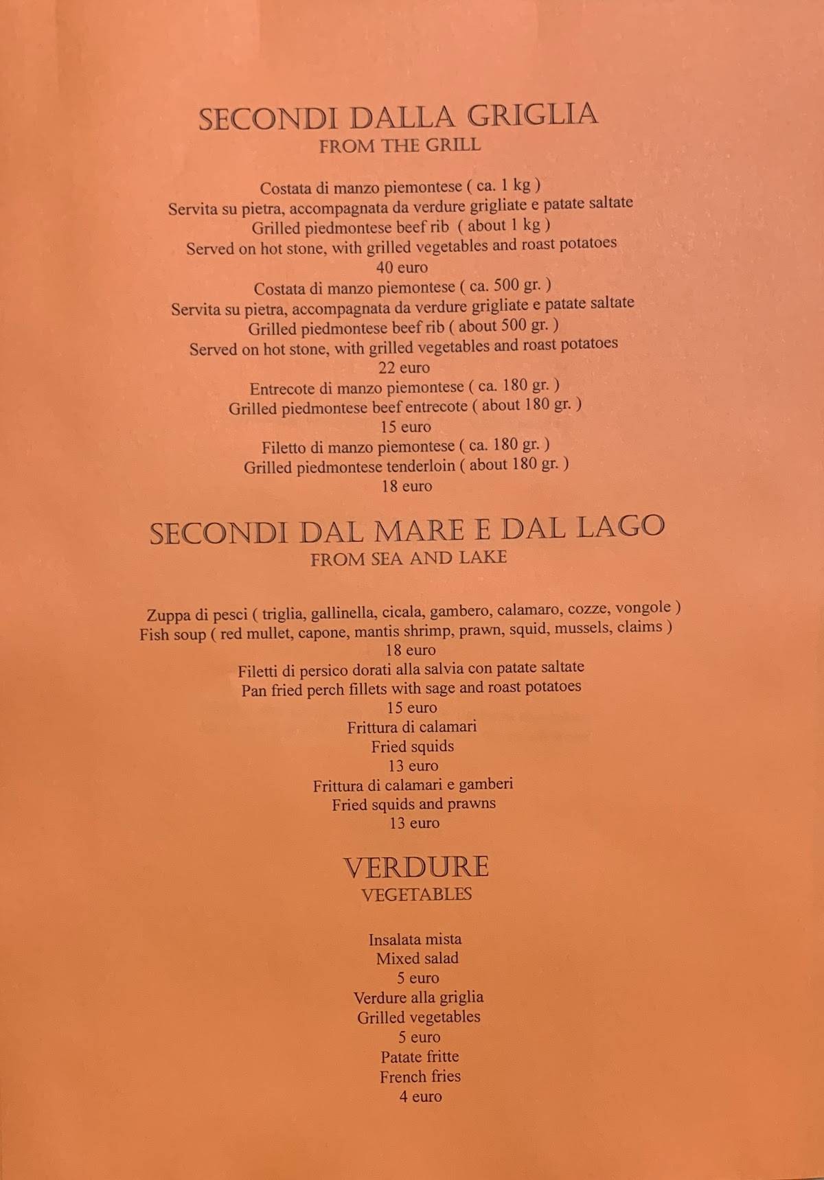 Menu di Orient Express Pizzeria Ristorante 