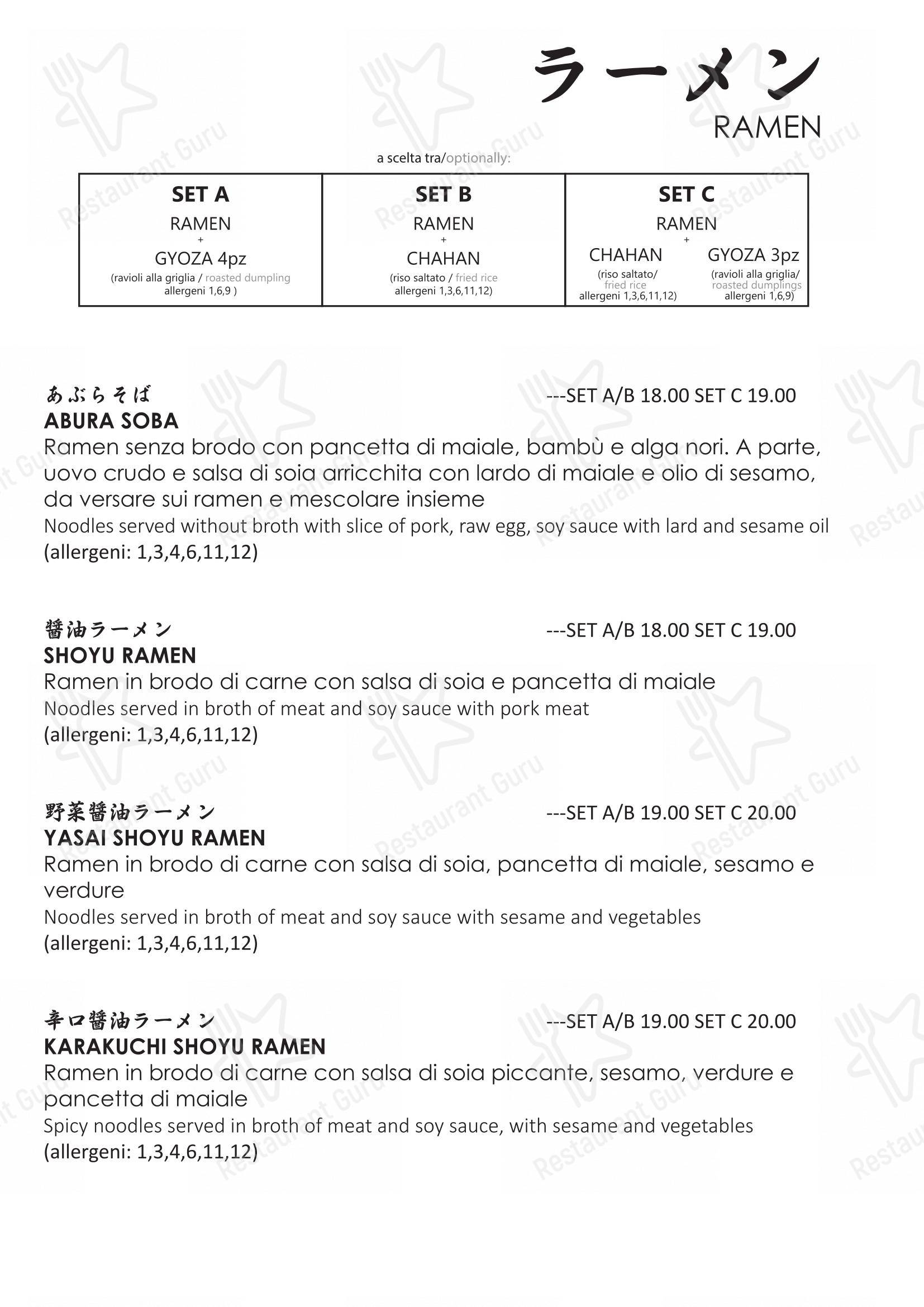 Menu per Osaka in Milano