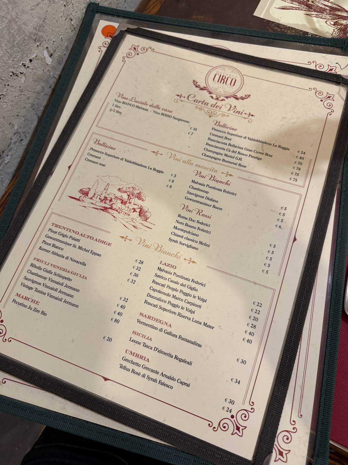 Menu di Osteria Circo 