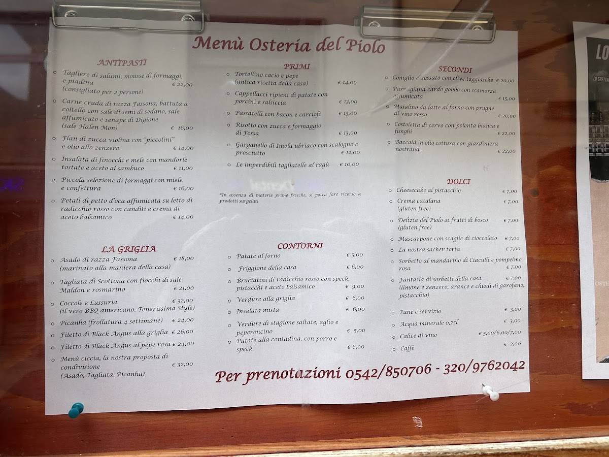 Menu di Osteria Del Piolo 
