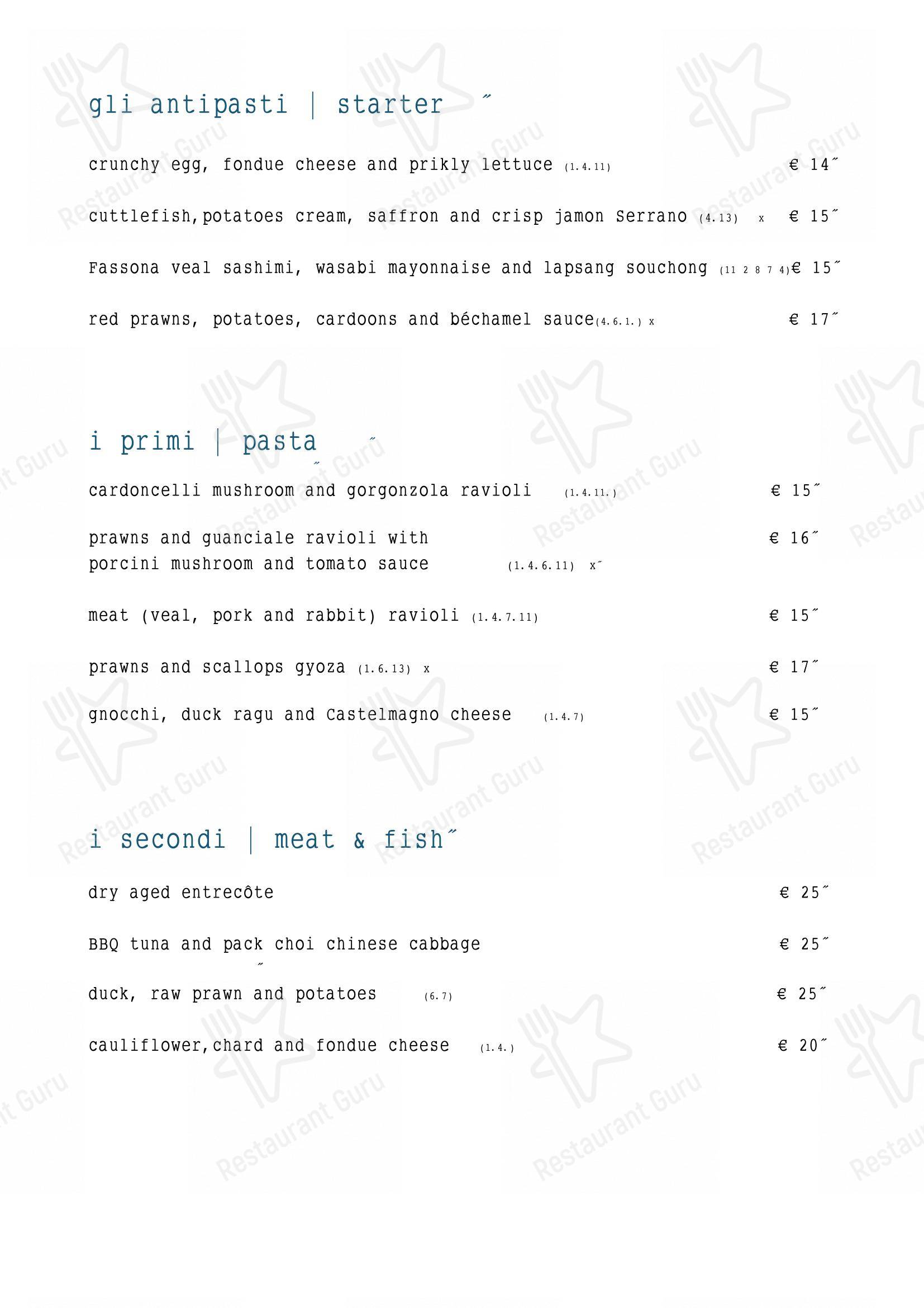 Osteria Moderna in Alba - Menu