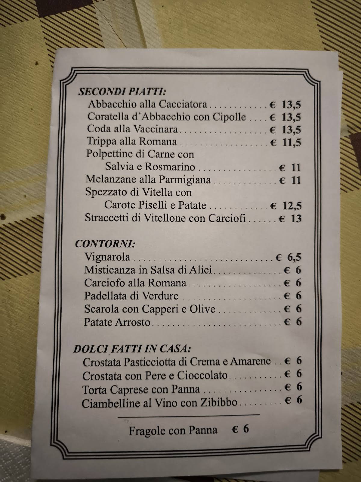 Menu di Osteria Qui Se Magna! 
