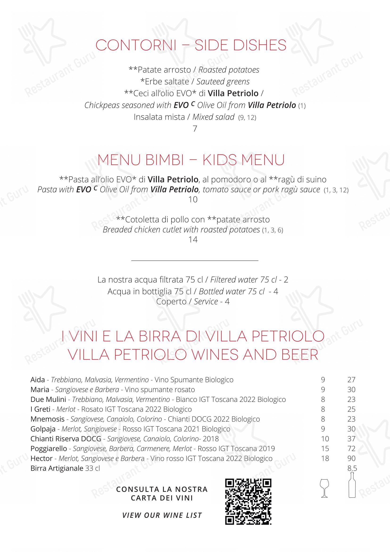 Osteria di Golpaja in Cerreto Guidi - Menu