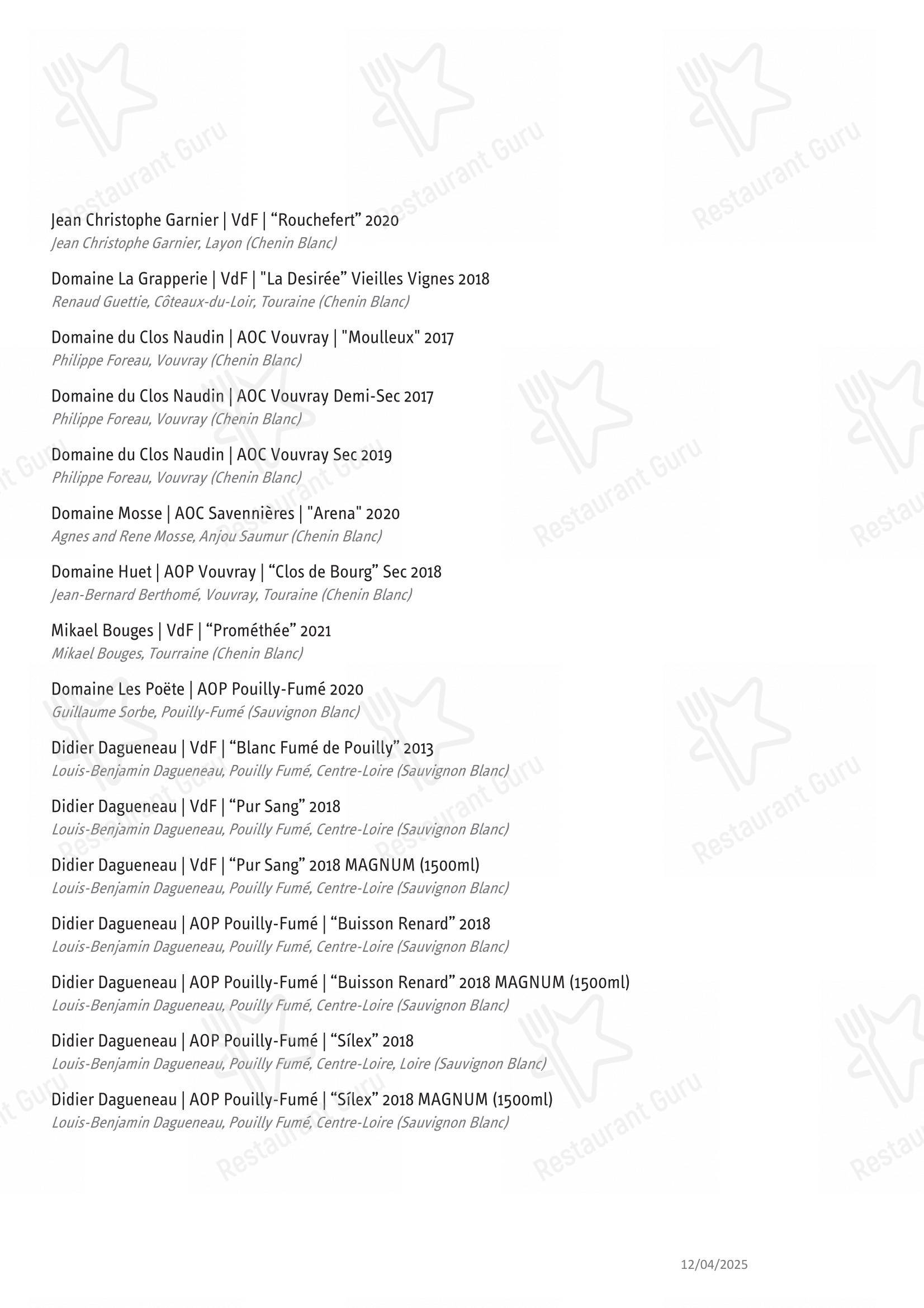 Menu para Oteque restaurante