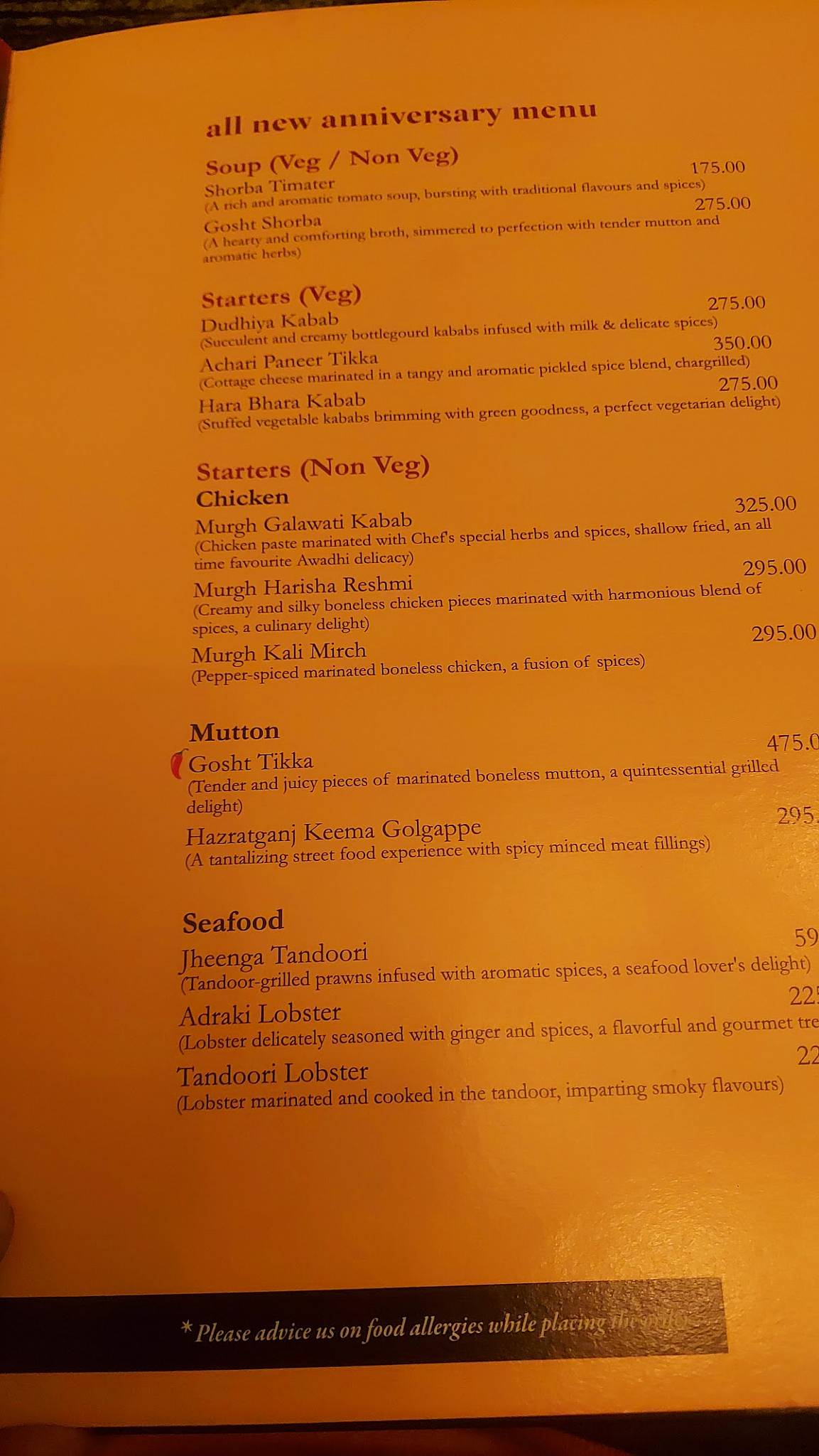 Oudh 1590 Noida 18 menu