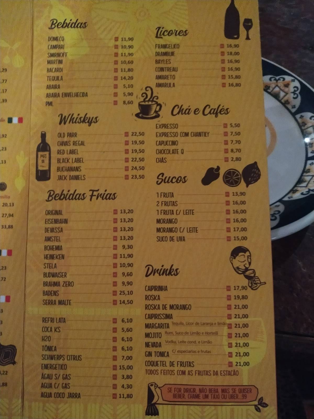 Oxente Menina Pizza na Pedra cardápio