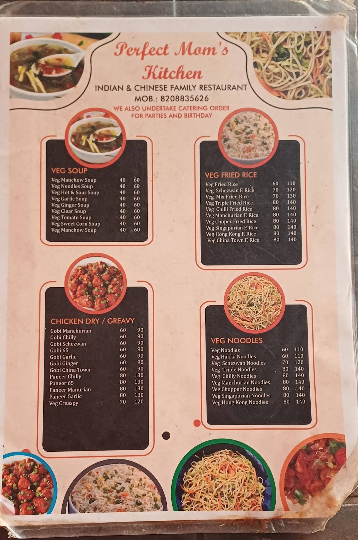 PERFECT MOMS KITCHEN menu