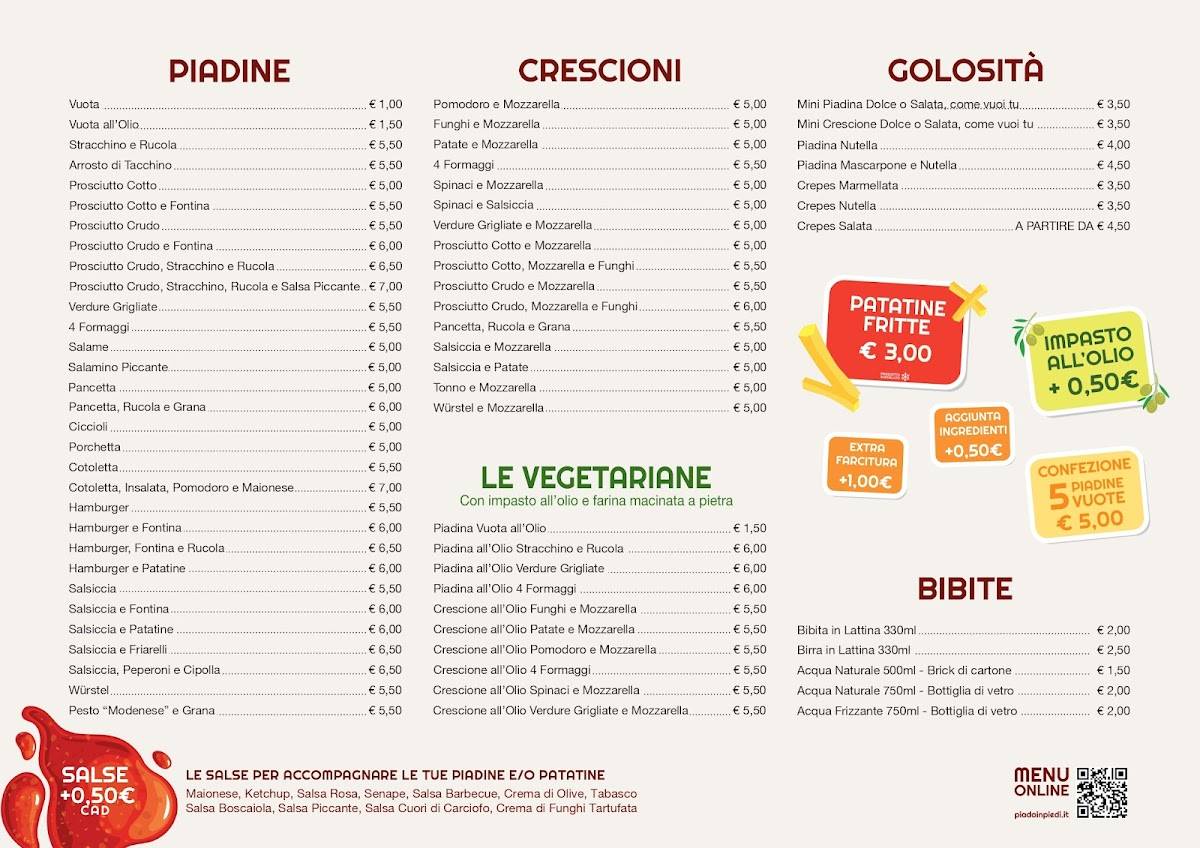 Menu di PIADAINPIEDI