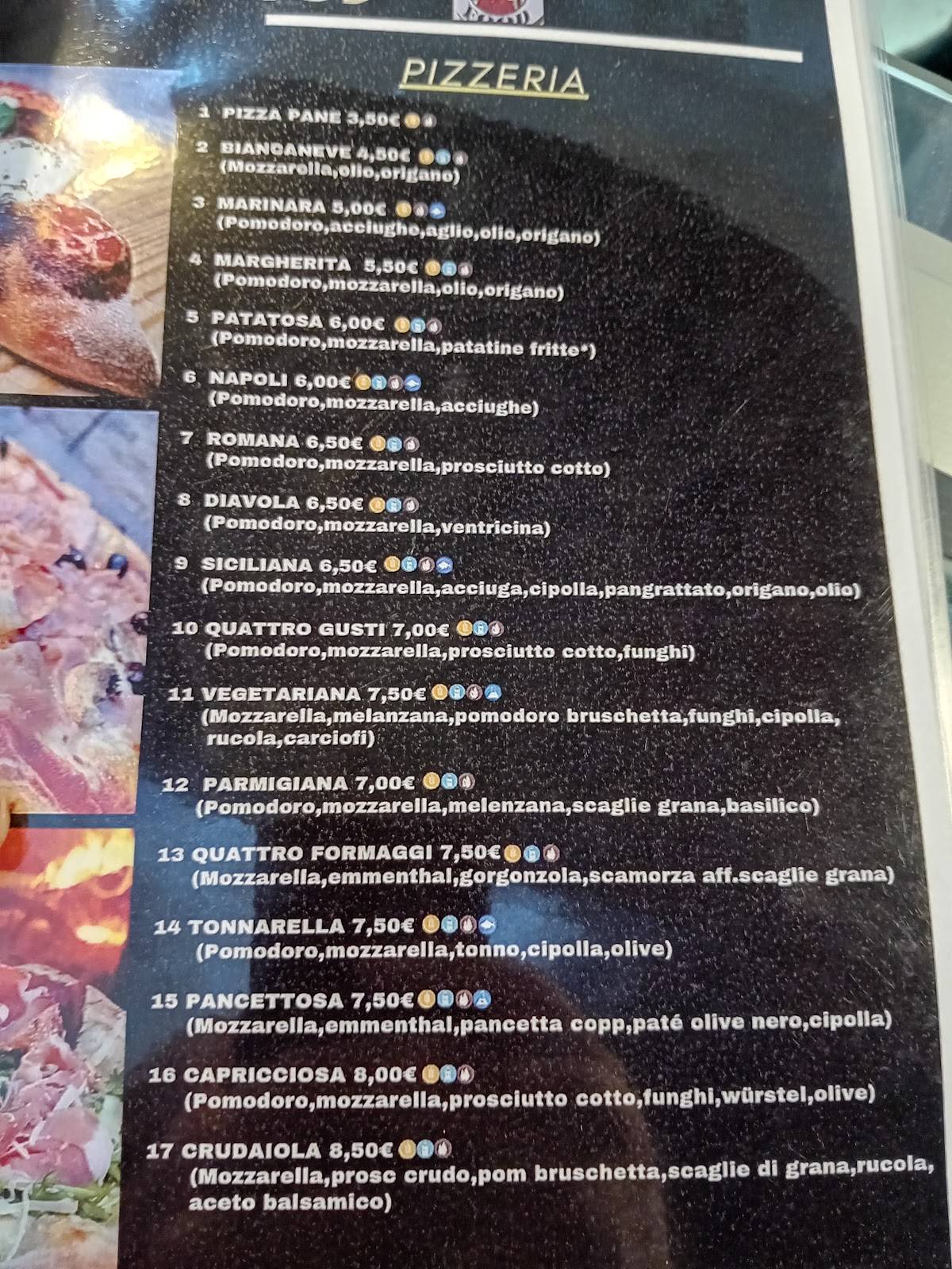 Menu di PINOS'FOOD di Giuseppe Di Leonardo (Pizzeria - Panineria - Ristorante) 