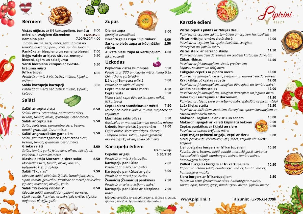 Menu de PIPIRINI PIZZA