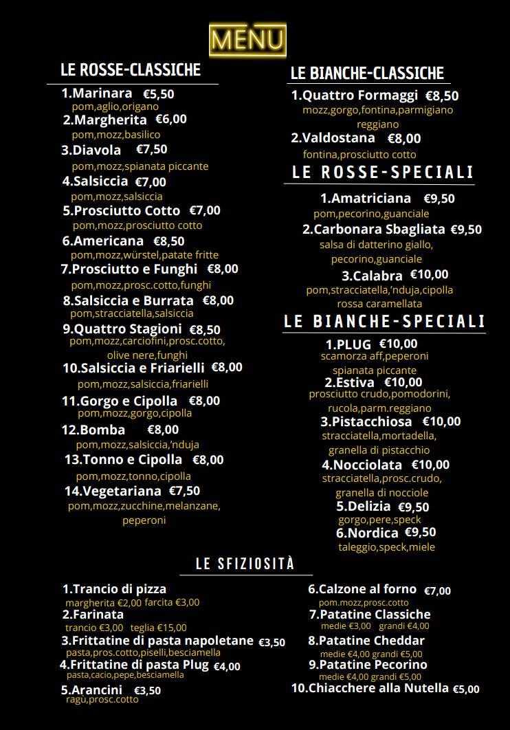 Menu di PIZZA PLUG 