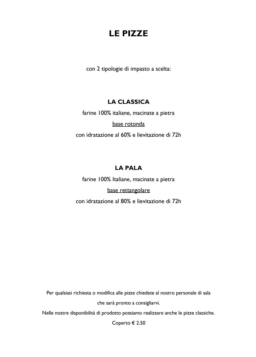 Menu di PRINCIPE PIZZERIA CICCHETTERIA 