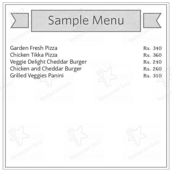 PVR Café menu