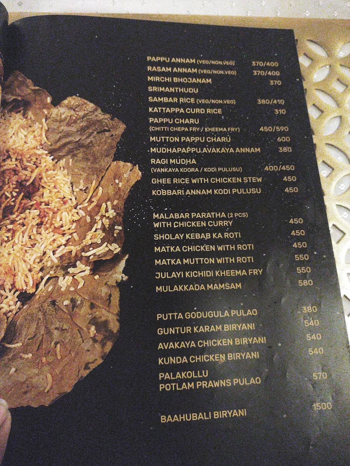 Pakka Local Hitech City menu