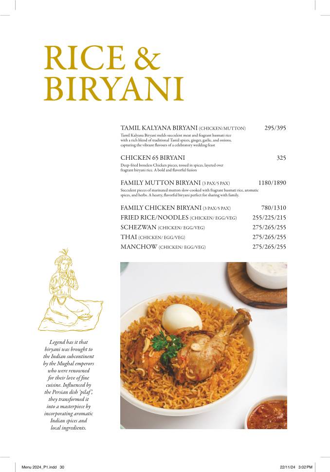 Palmshore Restaurant Egmore menu