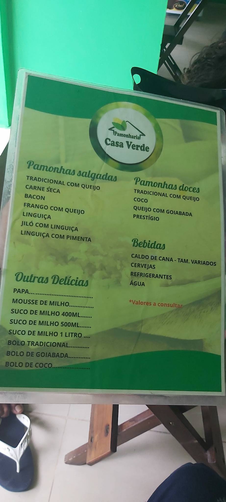 Pamonharia Casa Verde cardápio