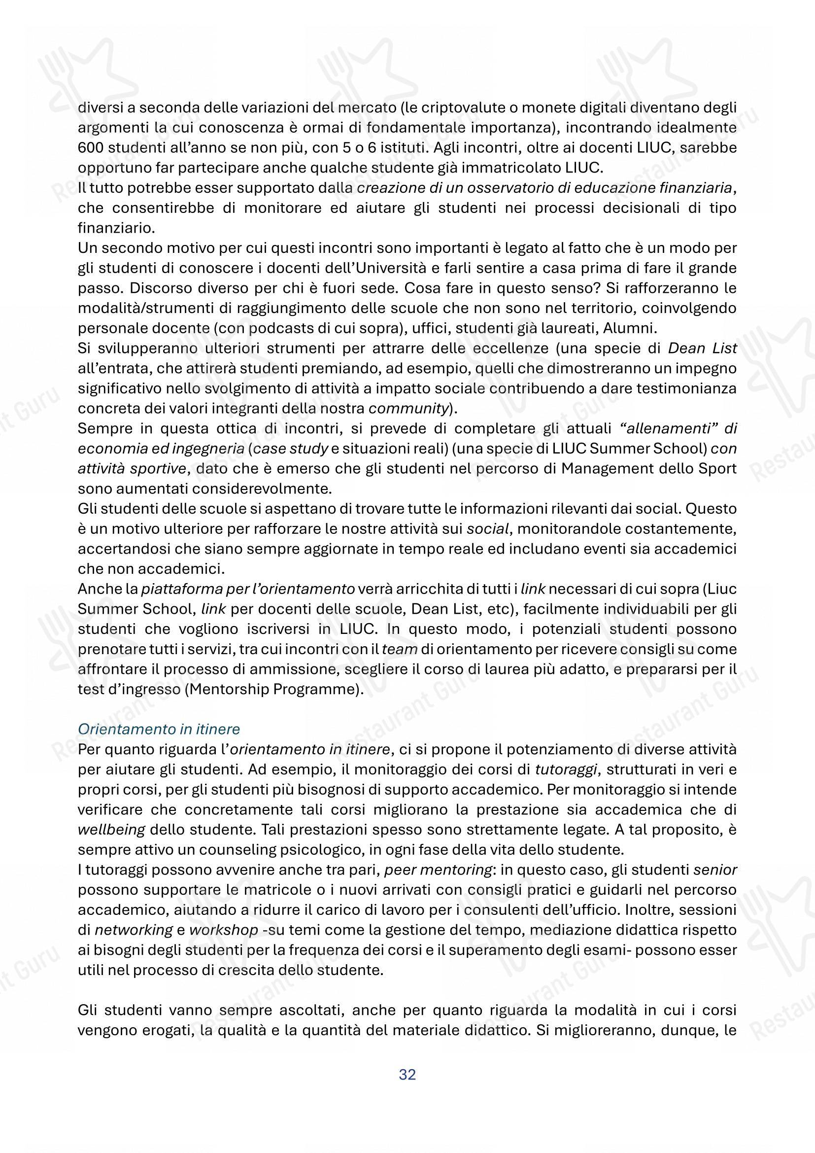 Menu per Panacea in Legnano