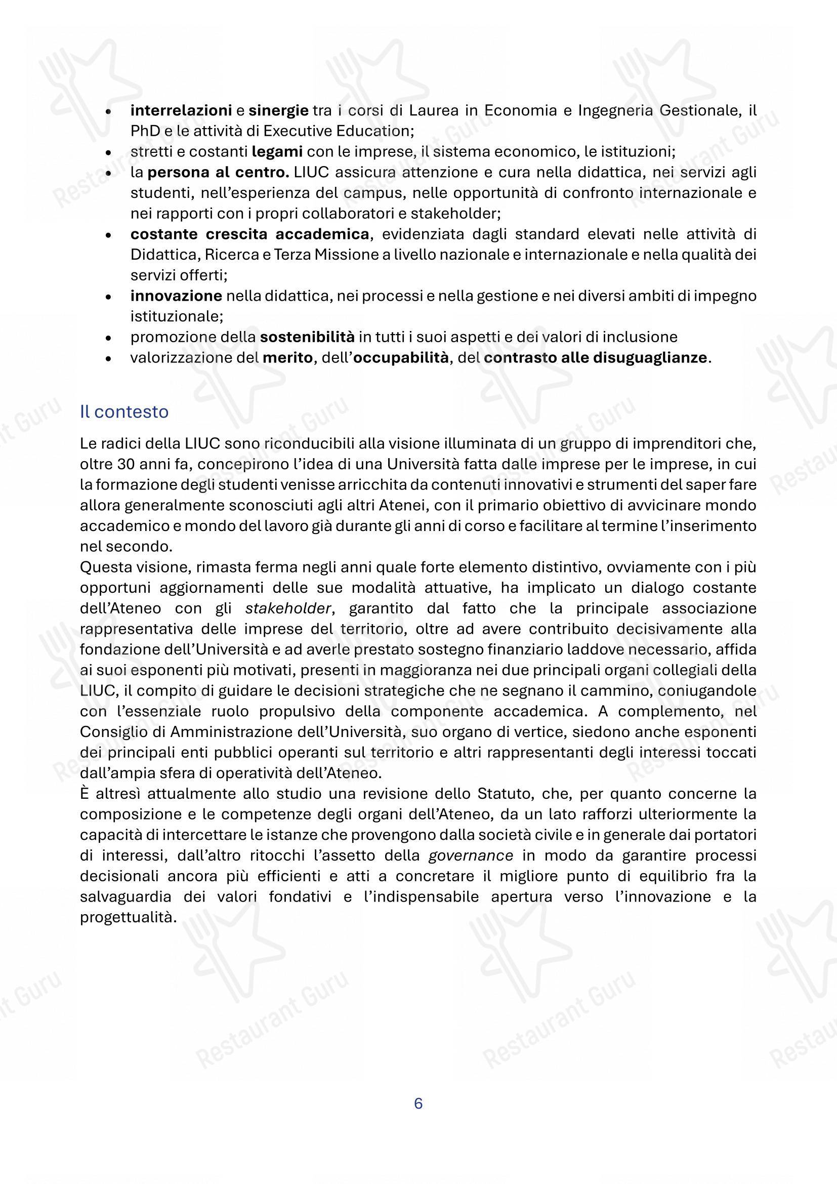 Menu di Panacea - Menu