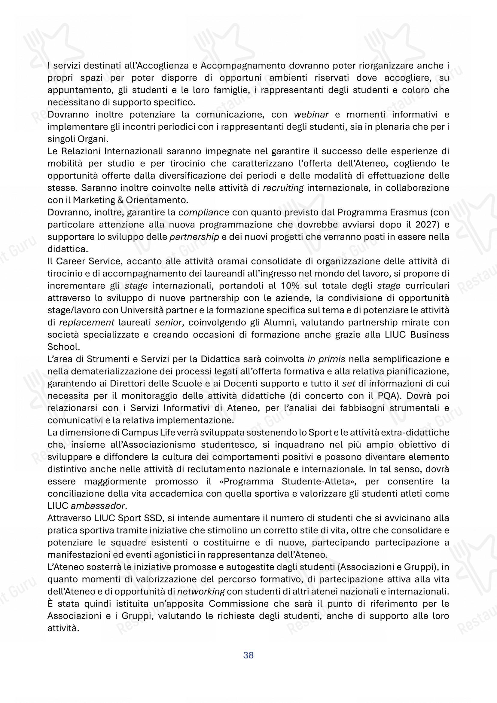Menu di Panacea - Menu