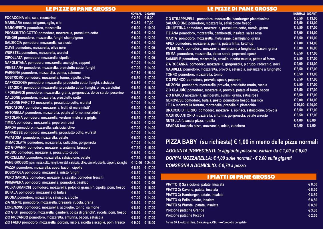Menu di Panegrosso 