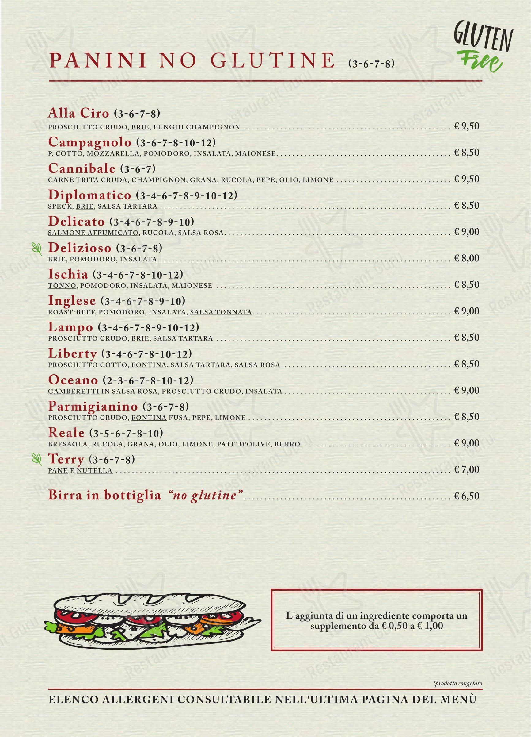 Menu per Paninoteca Ermete di Greco caffè s.r.l. caffè bar