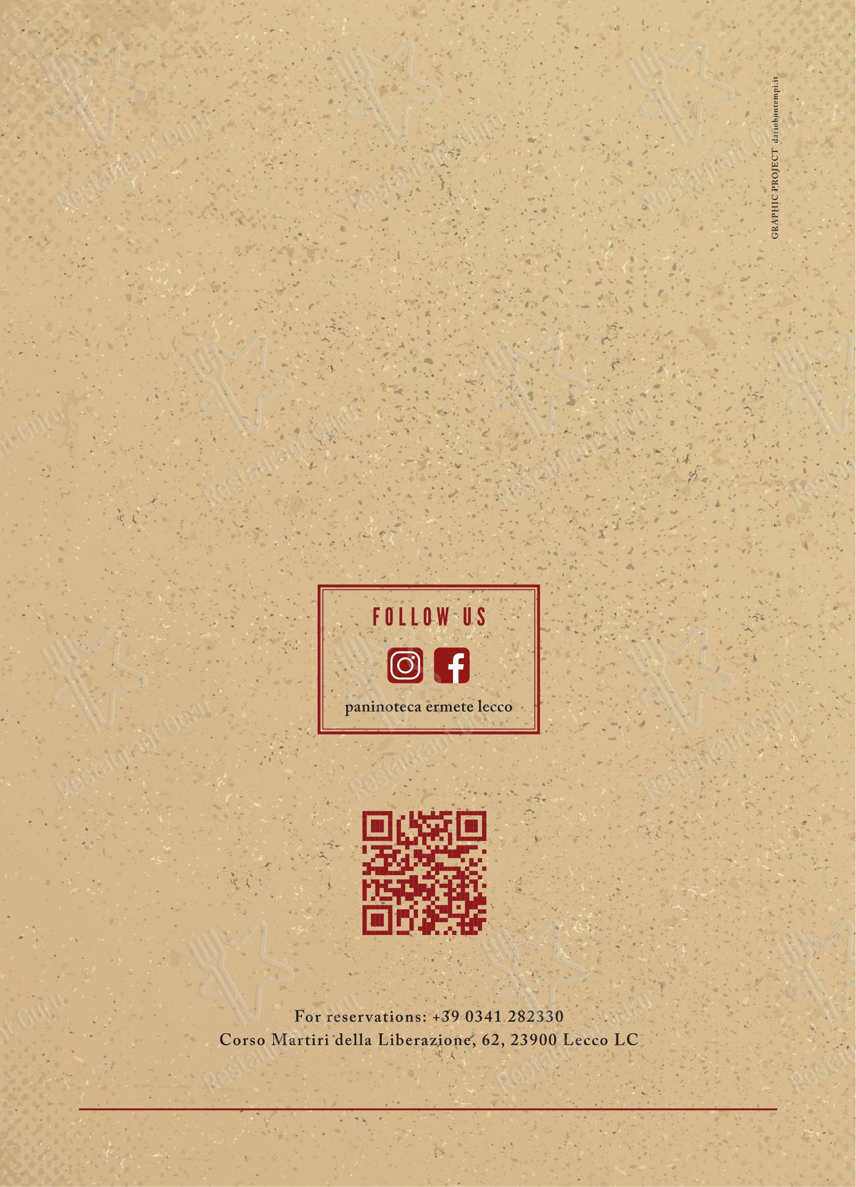 Menu bar per Paninoteca Ermete di Greco caffè s.r.l. in Lecco