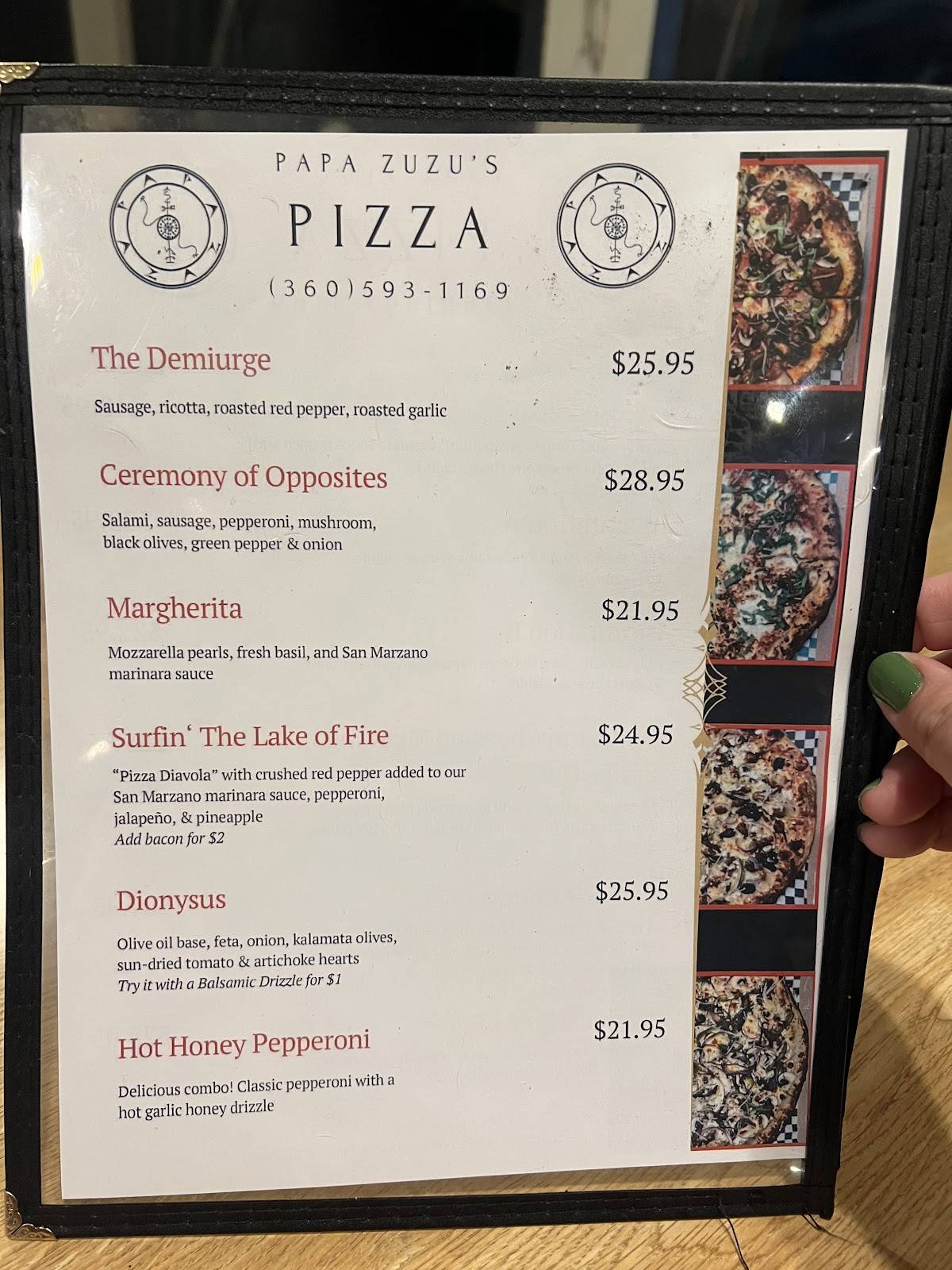 Menu At Papa Zuzu S Pizza Pizzeria Kelso