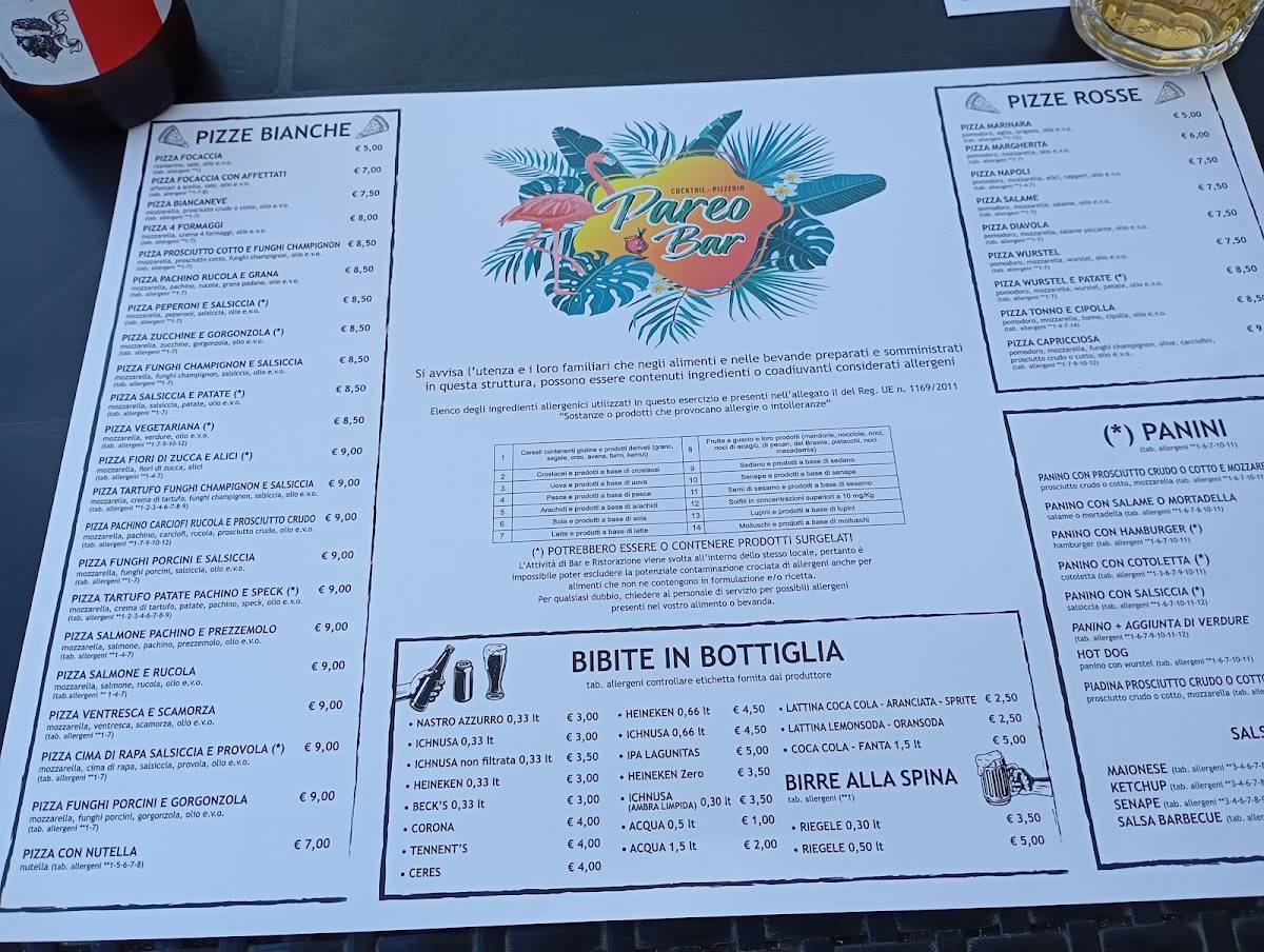 Menu di Pareo 